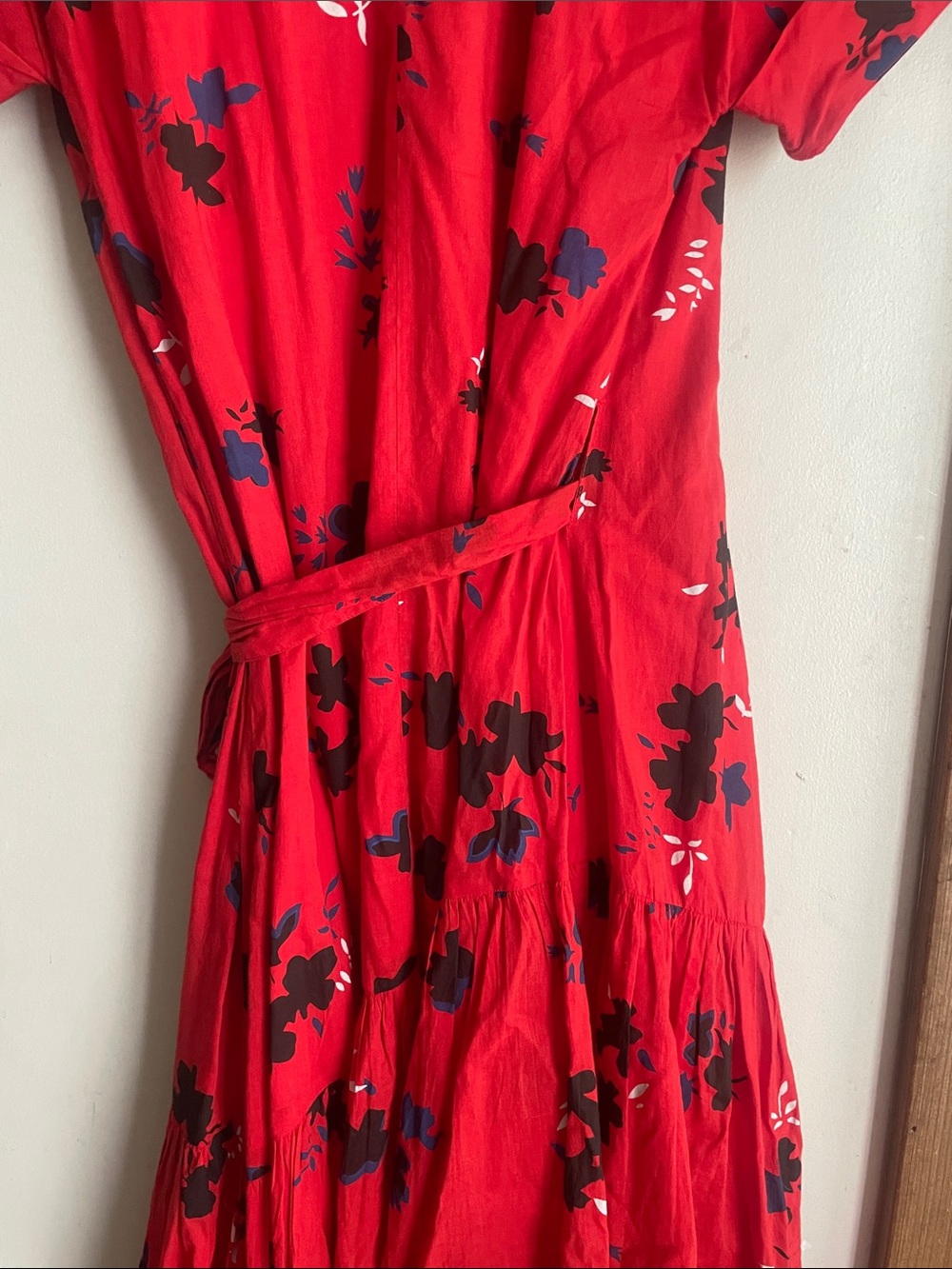 Apiece Apart Amaro Wrap Dress Red Floral - Picture 10 of 14